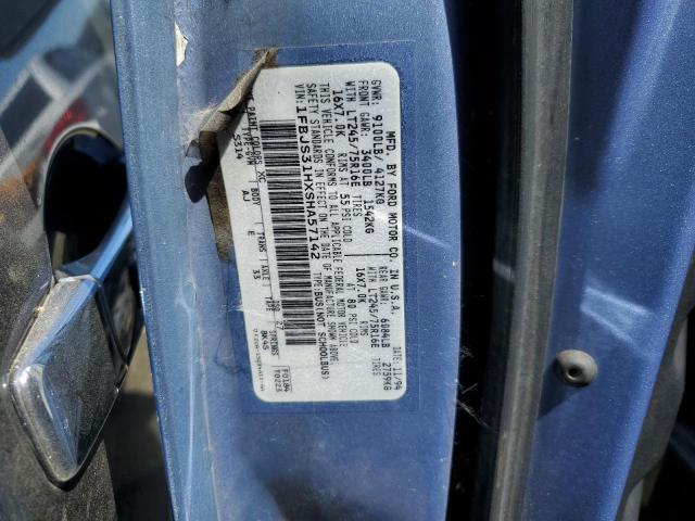 1FBJS31HXSHA57142 - 1995 FORD ECONOLINE E350 SUPER DUTY BLUE photo 13