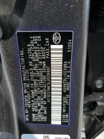 4T1C31AK1LU526897 - 2020 TOYOTA CAMRY LE 灰色 照片 12