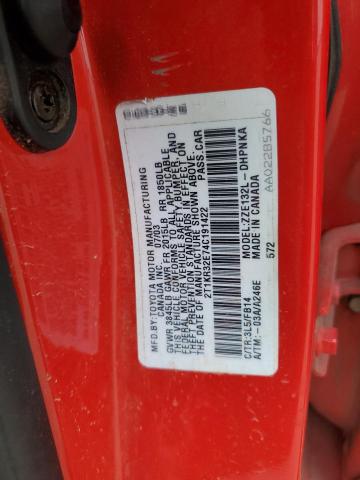 2T1KR32E74C191422 - 2004 TOYOTA COROLLA MA XR RED photo 12