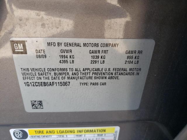 1G1ZC5EB6AF115067 - 2010 CHEVROLET MALIBU 1LT BROWN photo 12