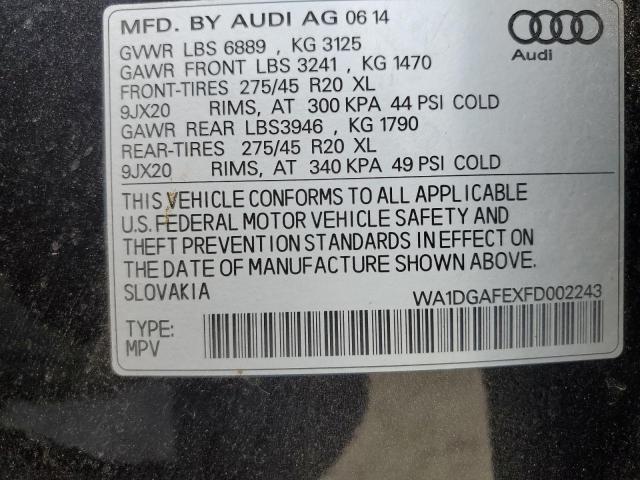 WA1DGAFEXFD002243 - 2015 AUDI Q7 PRESTIGE 灰色 照片 13