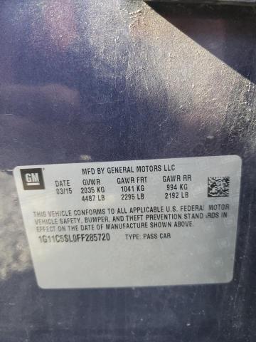 1G11C5SL0FF285720 - 2015 CHEVROLET MALIBU 1LT BLUE photo 12