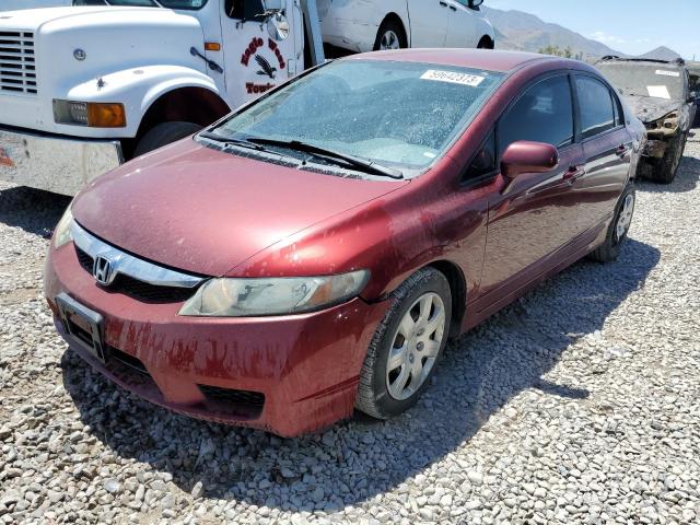 19XFA16519E038566 - 2009 HONDA CIVIC LX BURGUNDY photo 1