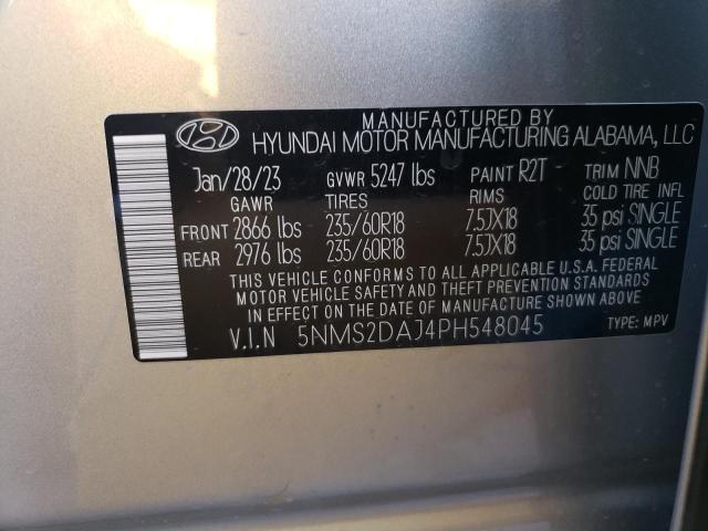 5NMS2DAJ4PH548045 - 2023 HYUNDAI SANTA FE SEL SILVER photo 14