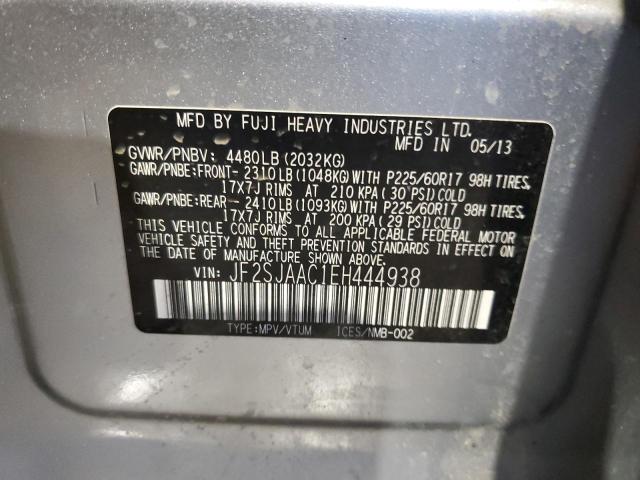 JF2SJAAC1EH444938 - 2014 SUBARU FORESTER 2.5I SILVER photo 12