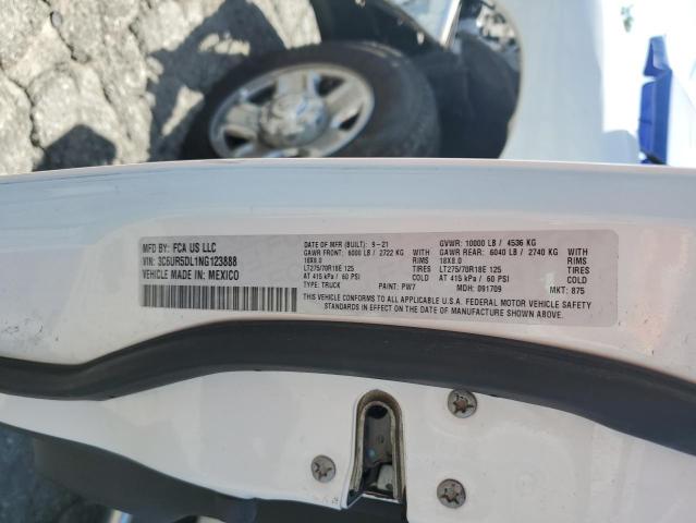 3C6UR5DL1NG123888 - 2022 RAM 2500 BIG HORN/LONE STAR WHITE photo 12
