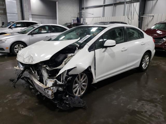 2HGFB2F55CH044807 - 2012 HONDA CIVIC LX WHITE photo 1