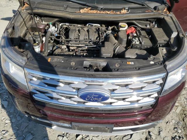 1FM5K8F80JGB75705 - 2018 FORD EXPLORER LIMITED BURGUNDY photo 12