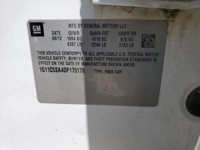 1G11C5SA4DF178178 - 2013 CHEVROLET MALIBU 1LT 白色 照片 13