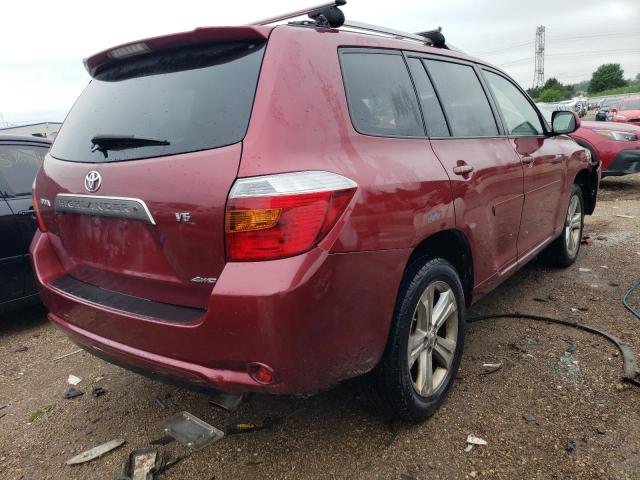 JTEES43A682030398 - 2008 TOYOTA HIGHLANDER SPORT RED photo 3