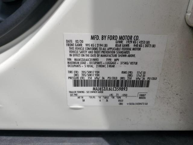 MAJ6S3JL6LC359893 - 2020 FORD ECOSPORT SES WHITE photo 13