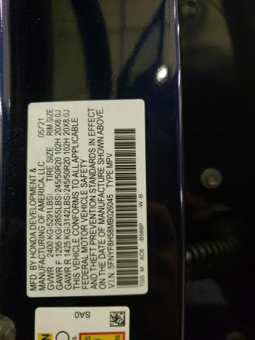 5FNYF8H58MB026045 - 2021 HONDA PASSPORT EXL Azul foto 12