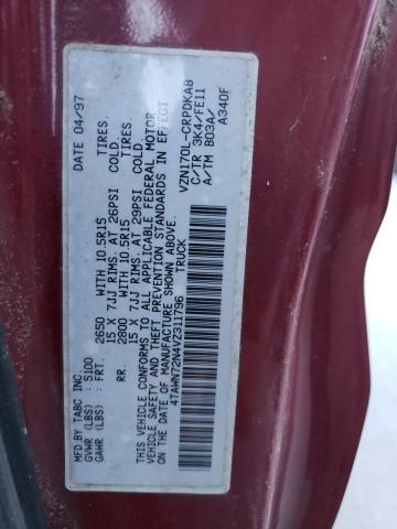 4TAWN72N4VZ311796 - 1997 TOYOTA TUNDRA XTRACAB MAROON photo 12