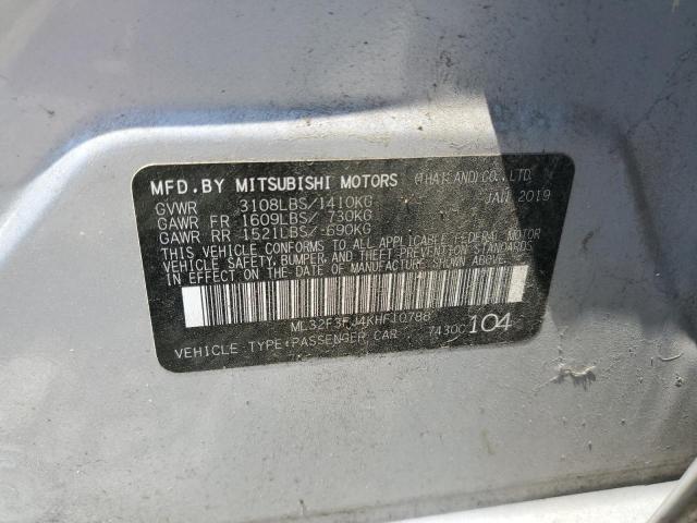 ML32F3FJ4KHF10788 - 2019 MITSUBISHI MIRAGE G4 ES SILVER photo 13