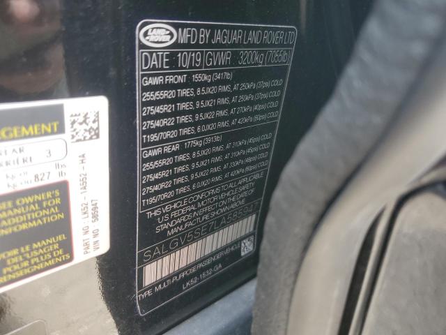 SALGV5SE7LA585947 - 2020 LAND ROVER RANGE ROVE AUTOBIOGRAPHY BLACK photo 13