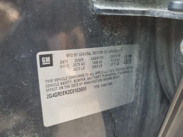 2G4GR5EK2C9163668 - 2012 BUICK REGAL 石墨色 照片 12