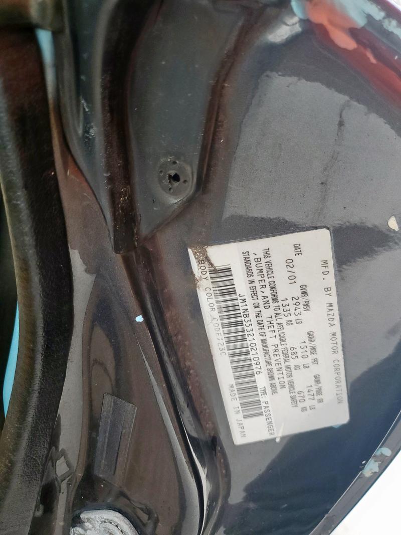 JM1NB353210210976 - 2001 MAZDA MX-5 MIATA BASE CHARCOAL photo 12