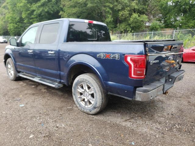 1FTEW1EF0GFA41162 - 2016 FORD F150 SUPERCREW BLUE photo 2