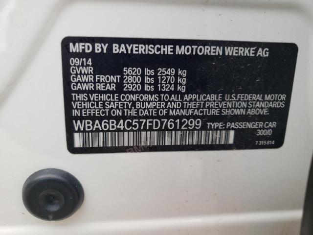 WBA6B4C57FD761299 - 2015 BMW ALPINA B6 XI GRAN COUPE WHITE photo 12