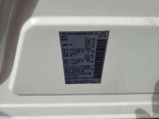 5N1DR2MMXHC630338 - 2017 NISSAN PATHFINDER S WHITE photo 14