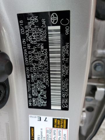 JTDKARFP3J3078464 - 2018 TOYOTA PRIUS PRIM SILVER photo 12