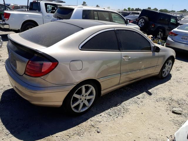 WDBRN40J83A418876 - 2003 MERCEDES-BENZ C 230K SPORT COUPE GOLD photo 3