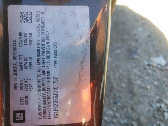 1G1FK3D65J0161782 - 2018 CHEVROLET CAMARO ZL1 BLACK photo 13