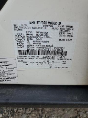 MAJ3S2GE3LC355273 - 2020 FORD ECOSPORT SE WHITE photo 13