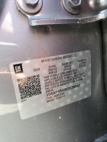 1G6AP5SX6K0138042 - 2019 CADILLAC CTS GRAY photo 12