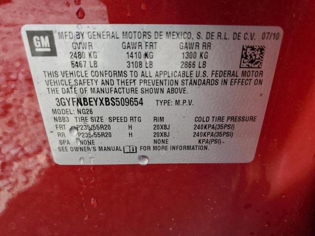 3GYFNBEYXBS509654 - 2011 CADILLAC SRX PERFORMANCE COLLECTION Bordo foto 13