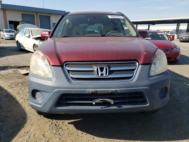 JHLRD78846C051655 - 2006 HONDA CR-V EX RED photo 5