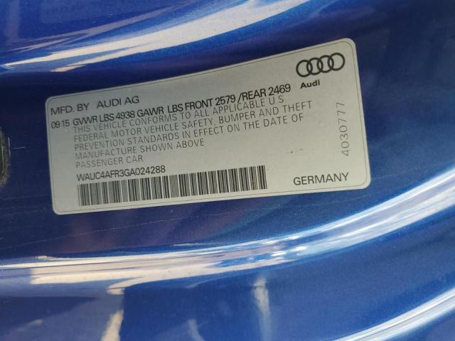 WAUC4AFR3GA024288 - 2016 AUDI S5 PREMIUM PLUS ლურჯი ფოტო 12