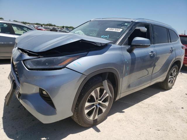 5TDGZRAH9MS081158 - 2021 TOYOTA HIGHLANDER XLE TURQUOISE photo 1