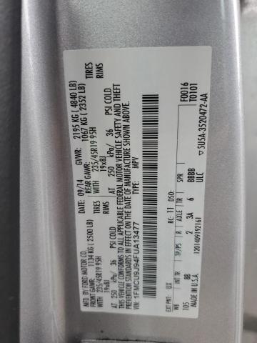 1FMCU9J94FUA13477 - 2015 FORD ESCAPE TITANIUM GRAY photo 13