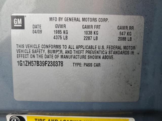 1G1ZH57B39F230378 - 2009 CHEVROLET MALIBU 1LT 银色 照片 12