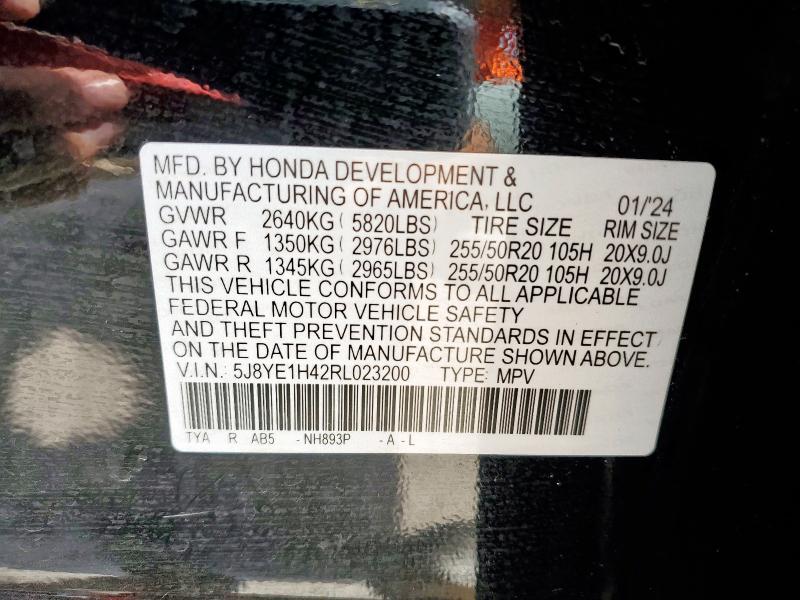5J8YE1H42RL023200 - 2024 ACURA MDX TECHNOLOGY Siyah fotoğraf 13