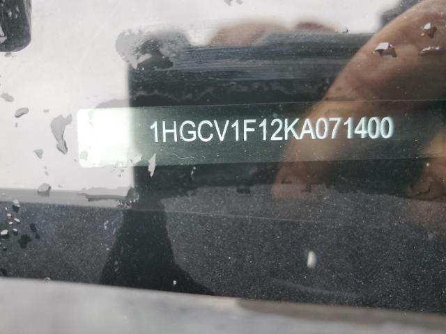 1HGCV1F12KA071400 - 2019 HONDA ACCORD LX BLACK photo 12