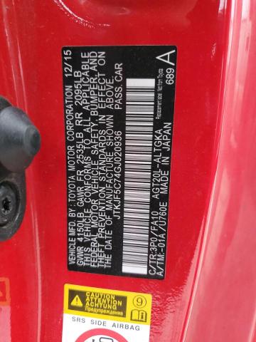 JTKJF5C74GJ020936 - 2016 TOYOTA SCION TC წითელი ფოტო 13