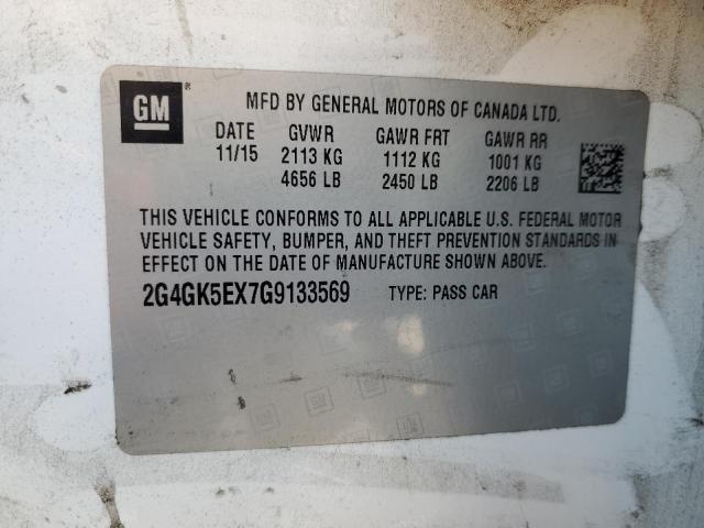 2G4GK5EX7G9133569 - 2016 BUICK REGAL WHITE photo 12