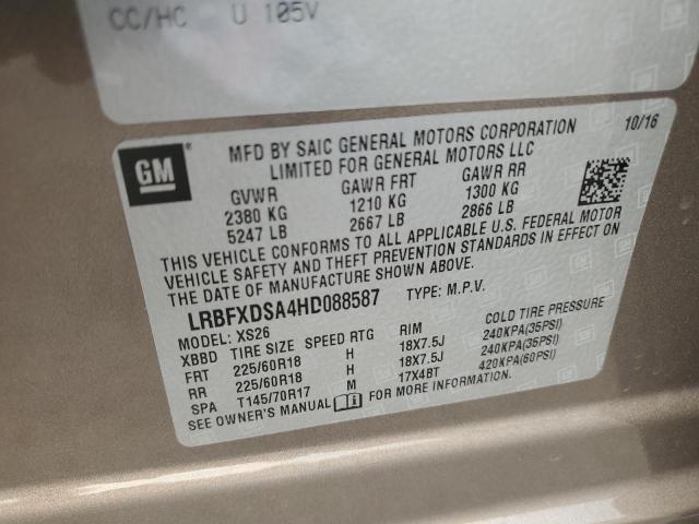 LRBFXDSA4HD088587 - 2017 BUICK ENVISION ESSENCE Qəhvəyi foto 13