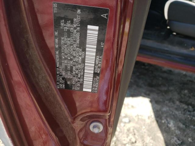 5TBBT44186S477655 - 2006 TOYOTA TUNDRA ACCESS CAB SR5 BURGUNDY photo 12