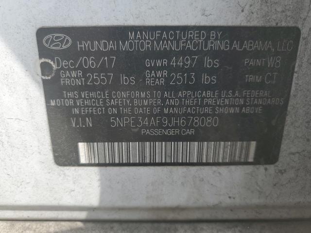 5NPE34AF9JH678080 - 2018 HYUNDAI SONATA SPORT WHITE photo 12