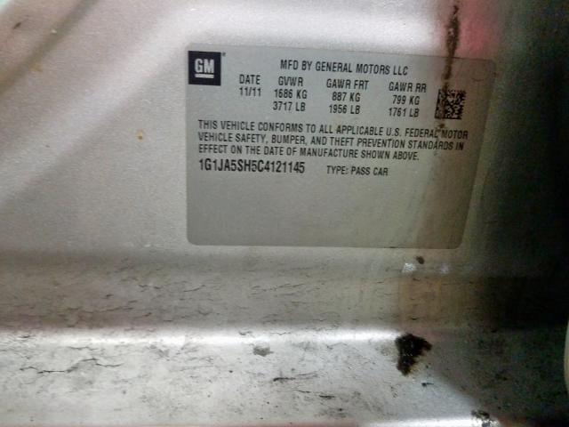 1G1JA5SH5C4121145 - 2012 CHEVROLET SONIC LS  照片 10