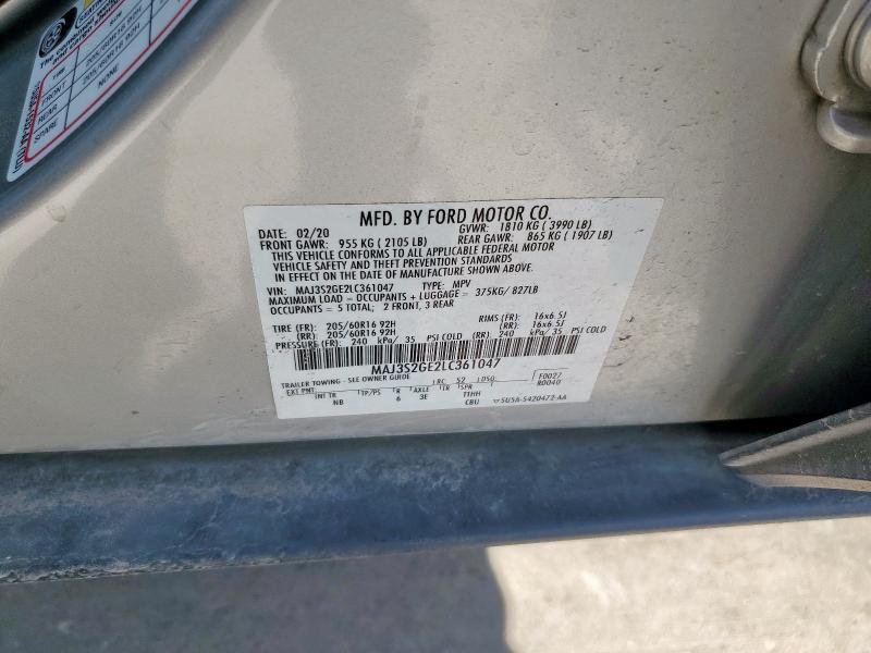 MAJ3S2GE2LC361047 - 2020 FORD ECOSPORT SE ვერცხლისფერი ფოტო 13