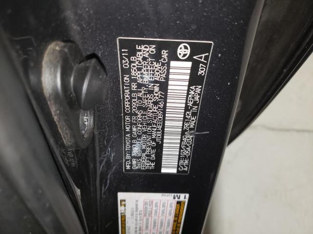 JTDBU4EE0B9146177 - 2011 TOYOTA COROLLA BASE GRAY photo 12