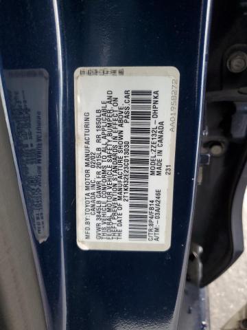 2T1KR32E23C013030 - 2003 TOYOTA COROLLA MA XR BLUE photo 12