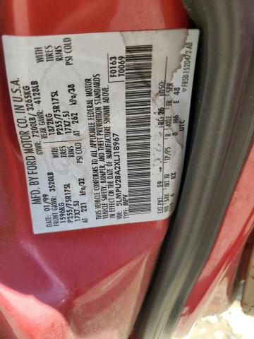 5LMPU28A2XLJ18967 - 1999 LINCOLN NAVIGATOR წითელი ფოტო 13