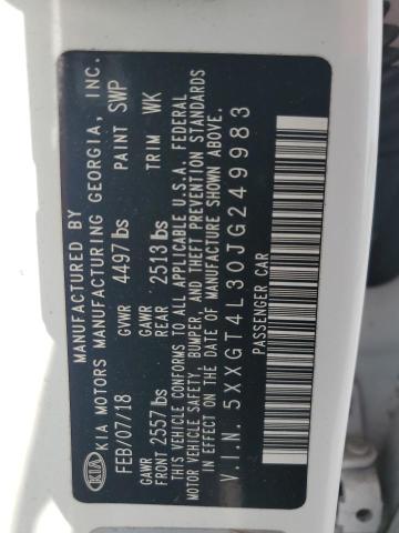 5XXGT4L30JG249983 - 2018 KIA OPTIMA LX WHITE photo 12