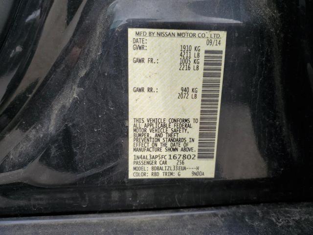 1N4AL3AP5FC167802 - 2015 NISSAN ALTIMA 2.5 GRAY photo 12