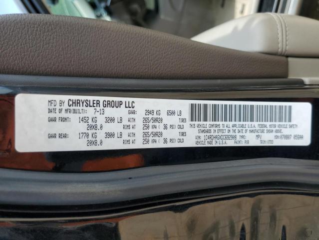 1C4RDHAGXDC692908 - 2013 DODGE DURANGO SXT BLACK photo 13